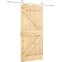 vidaXL Porte coulissante , finition naturelle et blanche, 95 x 210 cm, pin massif