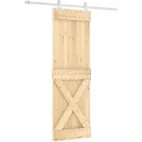 vidaXL Porte coulissante , finition naturelle et blanche, 70 x 210 cm, pin massif