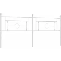 vidaXL Tête de lit de rechange en métal blanc 200 cm
