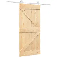 vidaXL Porte coulissante , finition naturelle et blanche, 95 x 210 cm, pin massif
