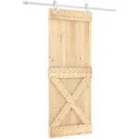 vidaXL Porte coulissante , finition naturelle et blanche, 80 x 210 cm, pin massif