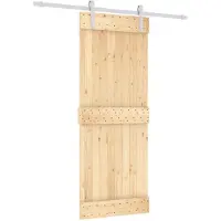 vidaXL Porte coulissante , finition naturelle et blanche, 80 x 210 cm, pin massif