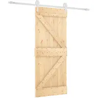 vidaXL Porte coulissante , finition naturelle et blanche, 85 x 210 cm, pin massif