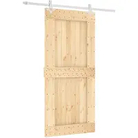vidaXL Porte coulissante , finition naturelle et blanche, 95 x 210 cm, pin massif