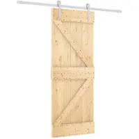 vidaXL Porte coulissante , finition naturelle et blanche, 80 x 210 cm, en pin massif