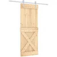 vidaXL Porte coulissante , finition naturelle et blanche, 80 x 210 cm, pin massif