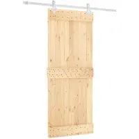 vidaXL Porte coulissante , finition naturelle et blanche, 85 x 210 cm, pin massif