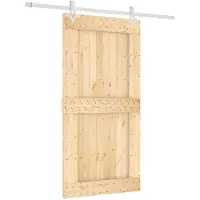 vidaXL Porte coulissante , finition naturelle et blanche, 100 x 210 cm, pin massif