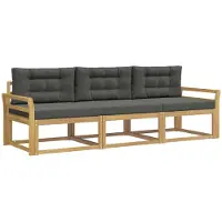 vidaXL - Ensemble de salon de jardin, 3 pièces, blanc et anthracite, en polyester