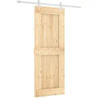 vidaXL Porte coulissante , finition naturelle et blanche, 80 x 210 cm, pin massif