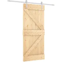 vidaXL Porte coulissante , finition naturelle et blanche, 90 x 210 cm, en pin massif