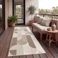Paco Home Tapis d'extérieur Résistant aux intempéries Balcon Salon Scandinave Boho Unicolore Taille 60x100 cm