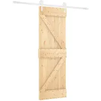 vidaXL Porte coulissante , finition naturelle et blanche, 70 x 210 cm, pin massif