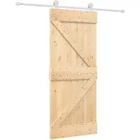 vidaXL Porte coulissante , finition naturelle et blanche, 85 x 210 cm, pin massif