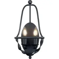 QUOIZEL Applique murale avec bougeoir Bradbury, gris cendré, 2xE14x40W, métal, dimensions : 41,8 x 20,7 x 16,5 cm, IP20,