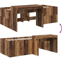 vidaXL Lit mezzanine avec bureau pour enfants , bois recyclé, 75 x 190 cm