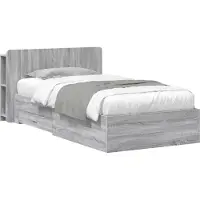 vidaXL Sommier avec rangement Gris Sonoma 75 x 190 cm Panneau de particules
