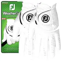 Footjoy Weathersof Golf (2 Pack) White/Black Main gauche L Gants pour hommes