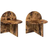 vidaXL Table de chevet 2 pcs Chêne fumé 40 x 35,5 x 45,5 cm