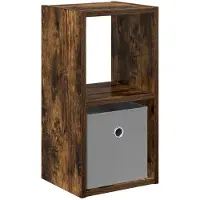 vidaXL Table de chevet avec tiroir Chêne fumé 25,5 x 22 x 49,5 cm