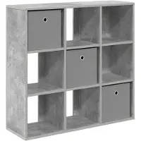 vidaXL , meuble de rangement, gris béton, 88,5 x 29 x 84,5 cm