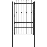 vidaXL Porte de Clôture avec verrouillage Asten Noir 150 x 88 cm Acier