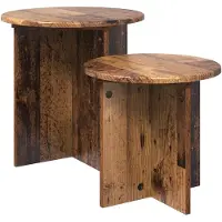 vidaXL Ensemble de tables d'appoint 2 pcs Bois ancien