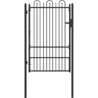 vidaXL Porte de Clôture DRONTEN 100 x 150 cm Acier Noir Verrouillable