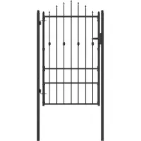 vidaXL Porte de Clôture avec verrouillage Asten Noir 150 x 88 cm Acier