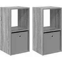 vidaXL Table de chevet avec tiroir 2 pcs Gris Sonoma 35 x 32 x 68,5 cm