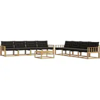 vidaXL Ensemble de canapés d'extérieur , 9 pièces, blanc et noir, 79 x 79 x 37 cm