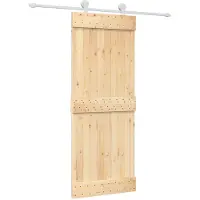 vidaXL Porte coulissante , finition naturelle et blanche, 80 x 210 cm, pin massif