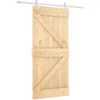 vidaXL Porte coulissante , finition naturelle et blanche, 95 x 210 cm, pin massif