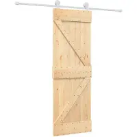 vidaXL Porte coulissante , finition naturelle et blanche, 70 x 210 cm, pin massif