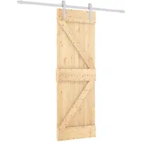 vidaXL Porte coulissante , finition naturelle et blanche, 70 x 210 cm, pin massif