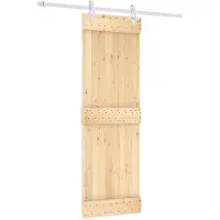 vidaXL Porte coulissante , finition naturelle et blanche, 70 x 210 cm, pin massif
