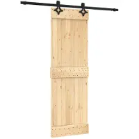 vidaXL Porte coulissante , finition naturelle et noire, 70 x 210 cm, pin massif