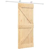 vidaXL Porte coulissante , finition naturelle et blanche, 80 x 210 cm, en pin massif