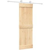 vidaXL Porte coulissante , finition naturelle et blanche, 70 x 210 cm, pin massif