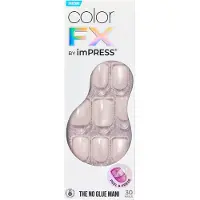 Impress KISS Ongles presser sans colle Color FX Rebel Blanc clair Taille courte Forme squoval Comprend 30 tampons de prparation pour ongle