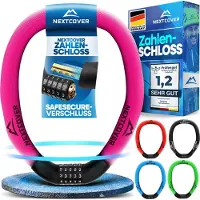Nextcover Cadenas à combinaison - SafeSecure - 5 chiffres - Cadenas à chaîne - Rose