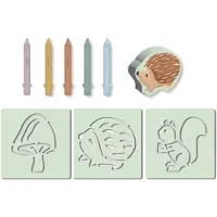 Little Dutch Jouet de salle de bain, Crayons de couleur Forest Friends, 3 ans et +,