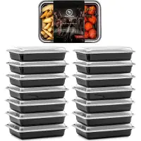 Fitcrafters Meal Prep Trays - Plateaux fraîcheur - Plateaux congélation - 14 pièces - 1 compartiment - 1L - sans BPA
