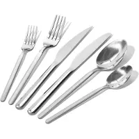 Deleca Amor ménagère 72 pièces pour 12 personnes, couverts inox 18/10 argent, couteaux fourchettes cuillères et couteaux steak