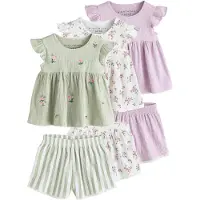 Next Pyjama vert clair / lilas / rouge vif / blanc