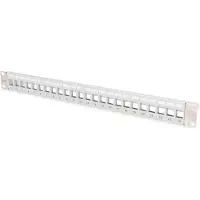 Digitus Panneau de brassage modulaire blindé 24 ports vierge 1U Montage en rack couleur gris transp. champ, Serveur : accessoires, Gris