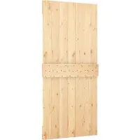 vidaXL Porte coulissante , finition naturelle et blanche, 90 x 210 cm, en pin massif