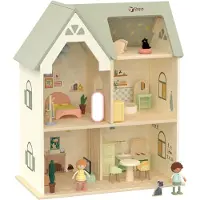 Classic World Grande maison en bois : un coin douillet pour poupées avec 31 meubles