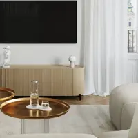 Sollux Lampe de Table , ORBI, Beige, Salon / séjour, Aluminium