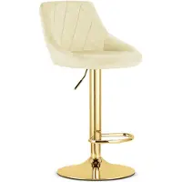 Leobert Tabouret De Bar - - Kast - Velours Beige/Base Dorée